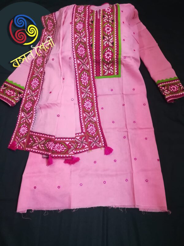 হাতের কাজের বেক্সি ভয়েল টুপিস- জামা ওড়না