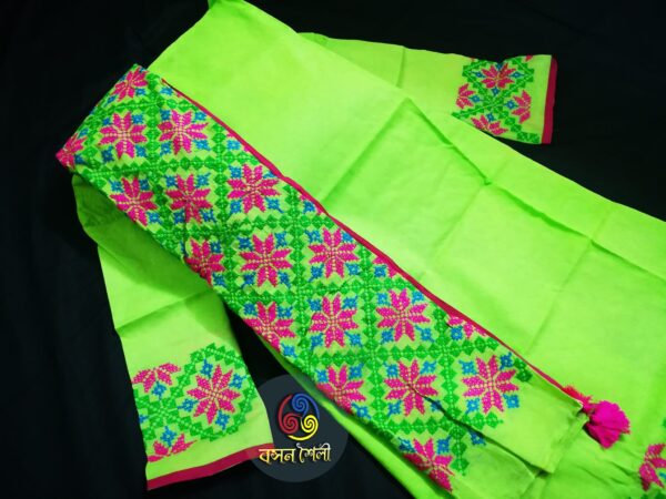 হাতের কাজের বেক্সি ভয়েল টুপিস- জামা ওড়না (জামা আনস্টিচড)